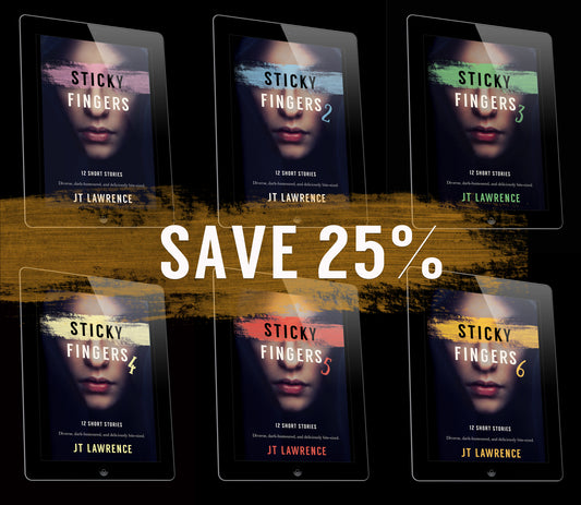 6-book bundle Sticky Fingers 72 psychological suspense short stories by USA Today Bestselling author JT Lawrence 